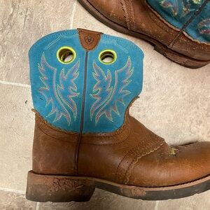 Ariat Neon Yellow and Pink Embroidered Boots